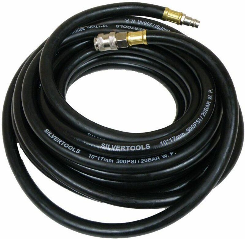 PNEUMATISCHER SCHLAUCH 10 x 17 mm 10 m GUMMI, MIT KUPPLUNGEN