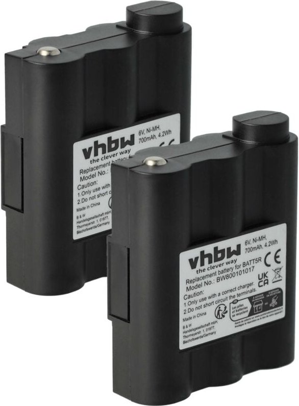 Vhbw - 2x Akku kompatibel mit Alan / Midland LXT-435, LXT-410, LXT-350, LXT-310 Funkgerät, Walkie Talkie (700 mAh, 6 v, ...