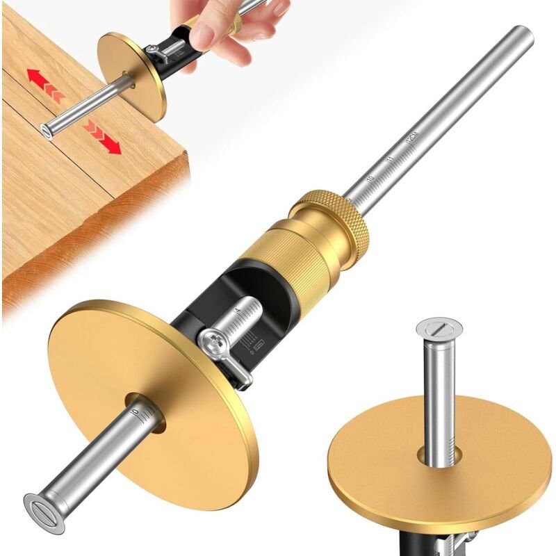 Anreißlehre für Holzbearbeitung, verstellbar von 0 bis 12 cm, in Messing und Aluminium erhältlich, für parallele Linien,