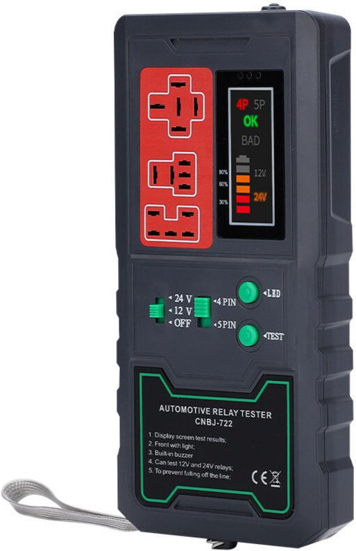 Kfz-Relaisprüfer, US-Stecker 100 V auf 240 V, EU-Stecker 125 V auf 250 V, für die Wartung von Autos und Motorrädern