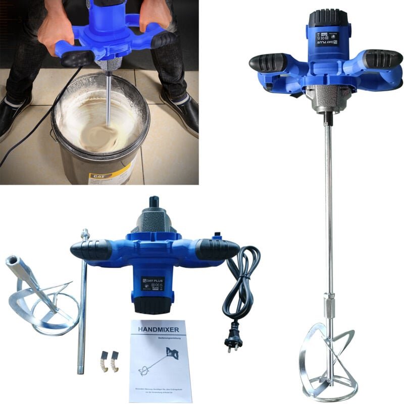 Dayplus - Profi Rührwerk 2600W Handrührwerk Mörtelrührer Betonmischer 6-Gang einstellbar