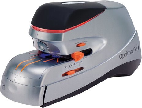 Hefter Elektrohefter optima 70 Flachheftung schwarz / silber rexel