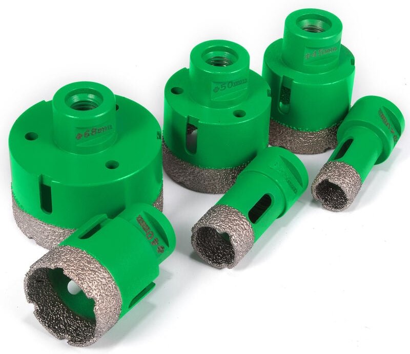 Diamant Lochsäge 20, 25, 40, 50, 68 mm, Fliesenbohrer Lochsäge M14 Gewinde, Diamantbohrer 60 mm Bohrerlänge, Glasbohrer ...