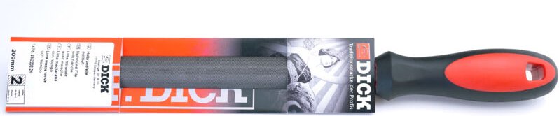 Dick - Werkstattfeile 2K 200mm Handwerk/Hobby Halbrund 2K-Griff für Stahl Eisen