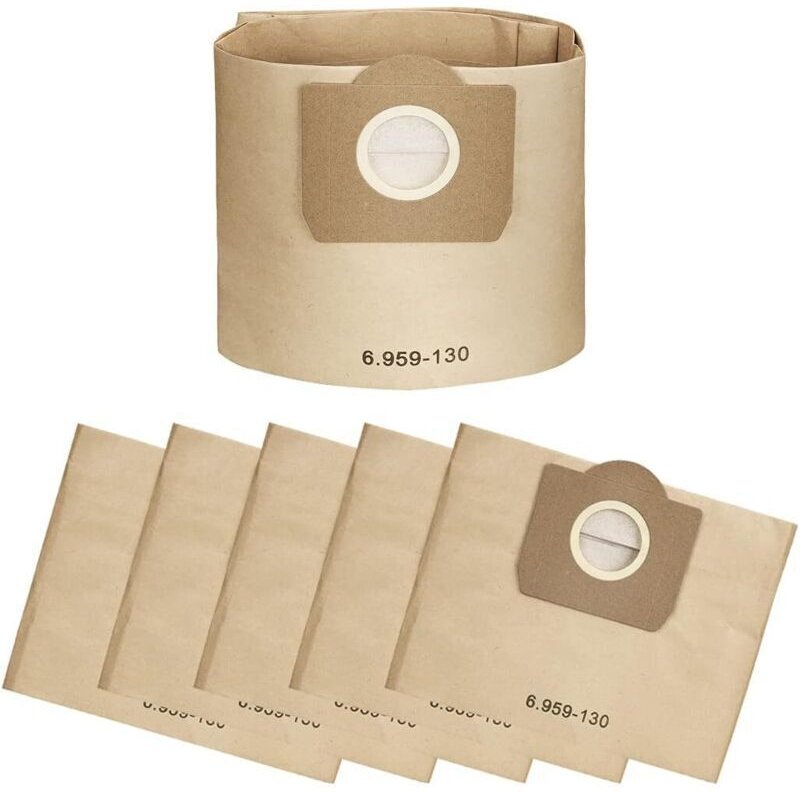 6-teiliges Set Staubsaugerbeutel 6.959-130.0 Filterbeutel für Kärcher WD3, MV3