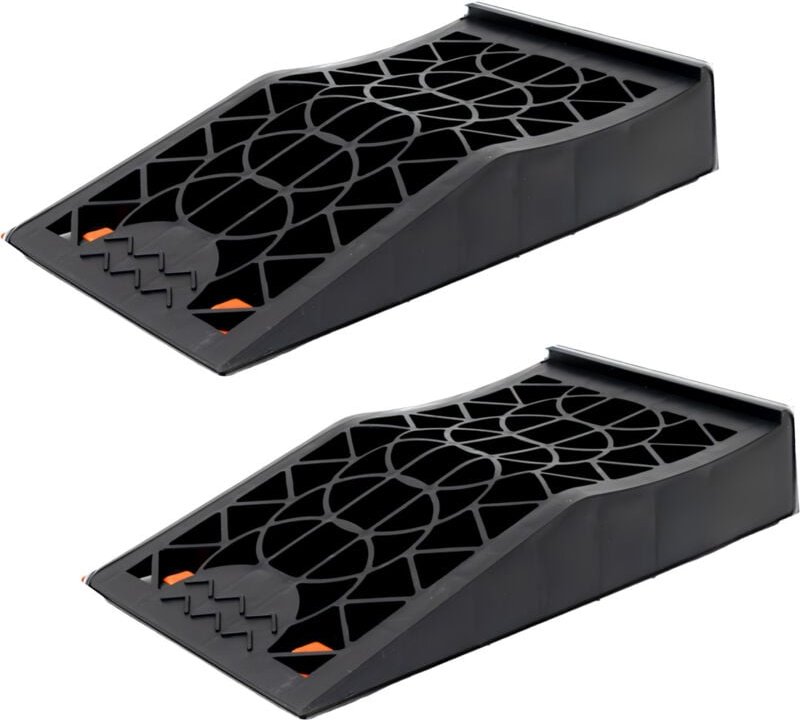 Baumarktplus - 2 x Auffahrkeil mit Überfahrstopper 42 x 23 x 8 cm 5 t Stufenkeil Ausgleichskeil Wohnmobil Camper