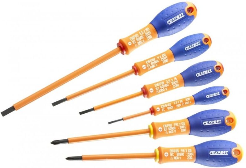 EXPERT E160910 Satz mit 1000 V Isolierten Schraubendrehern-6-Teilig