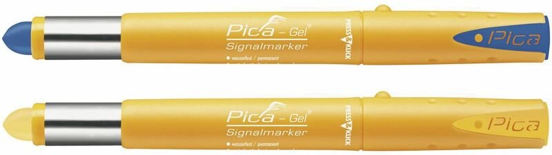 vasalat Gel Signal Permanent Marker Markierstift blau und gelb 2 teilig