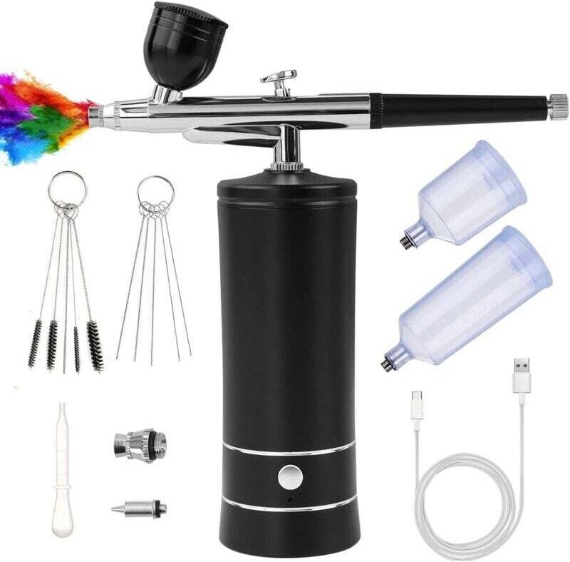 Multifunktions-Airbrush-Set mit Kompressor, tragbare Airbrush-Pistole für Nagelkunst, Tortendekoration, Make-up, Tattoo-...