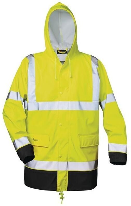 Warnschutz PU Regenjacke Manfred Größe XL gelb/schwarz