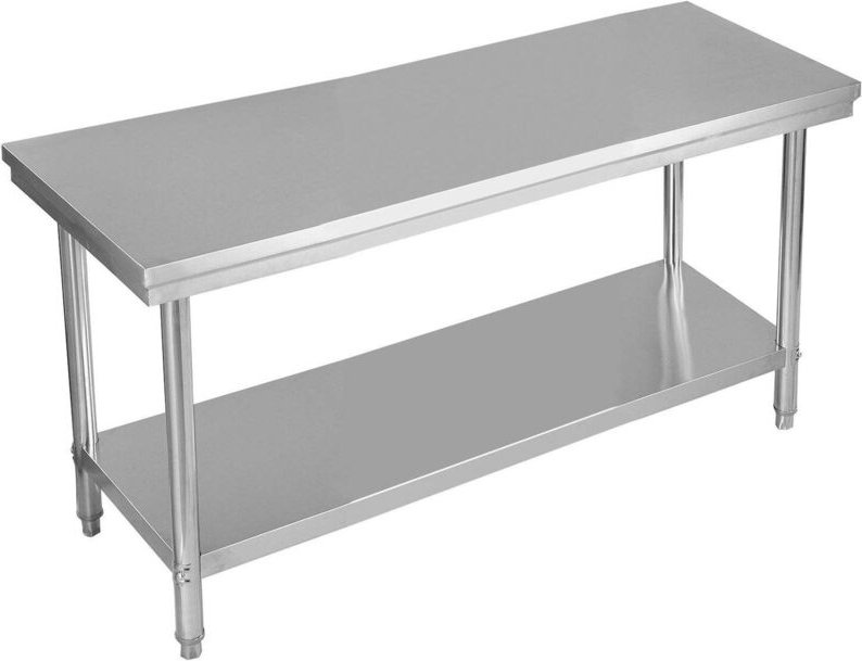 Northix - Edelstahl kuchentisch arbeitstisch gastro tisch edelstahltisch 122x61x90cm