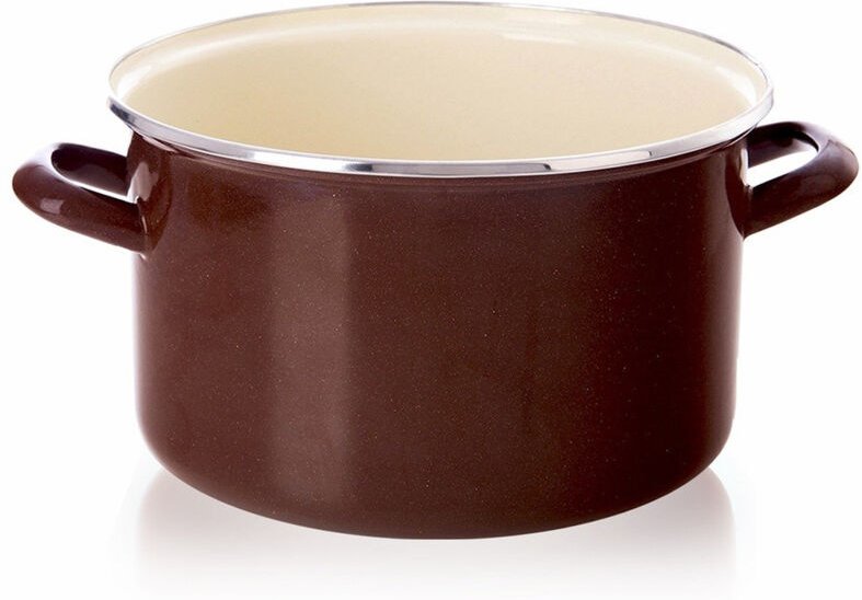 Brown enamel pot 26 cm 65 l