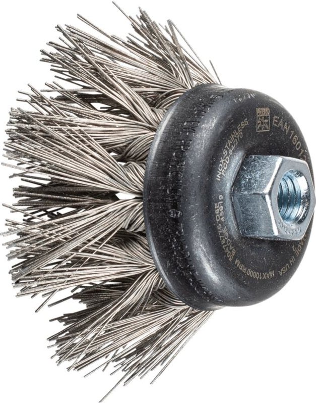 PFERD TOOLS Topfbürste gezopft TBG Ø 65 mm M14 Edelstahl-Diamant-Draht-Ø 0,50mm Korn 270