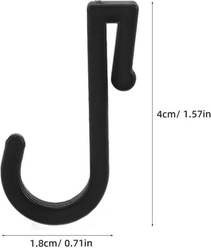 Set mit 10 multifunktionalen schwarzen Kunststoffhaken, 2 mm, flache Haken für Handtuchhalter, Kleiderständer und Wandau...