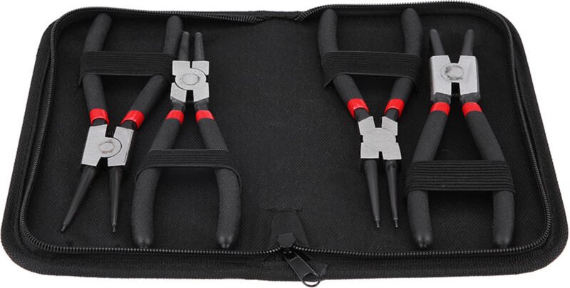 Eosnow 4-teilige 7-Zoll-Sicherungsringzange, interne, externe, gerade gebogene Sicherungsring-Sicherungsringzange