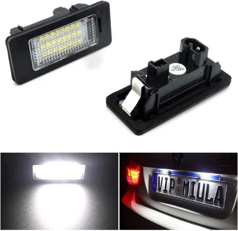 FOREHILL 2er-Pack Kennzeichenbeleuchtung hinten für BMW 1er, 3er, 5er, X-Serie, fehlerfrei, 2 W, 24 LEDs, weiß, direkter...