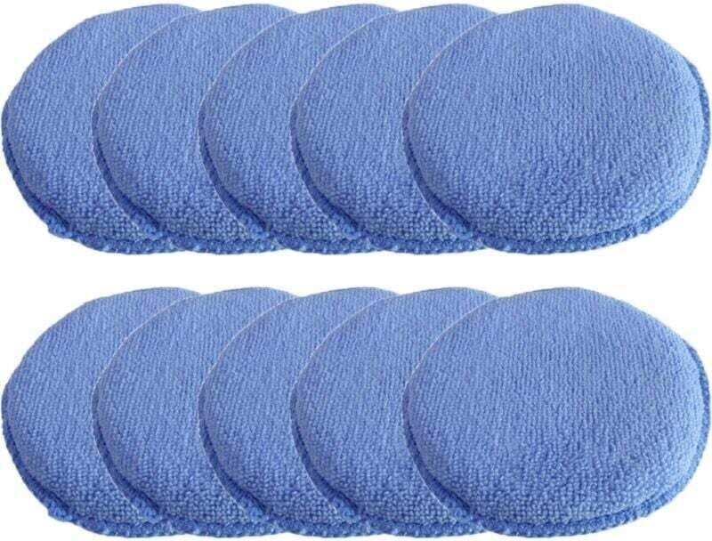 Polierschwamm, 10 Stück, 12,7 cm (5 Zoll) Mikrofaser-Wachsapplikatorschwamm, Wachsauftragspad für Wachse, Polierprodukte...