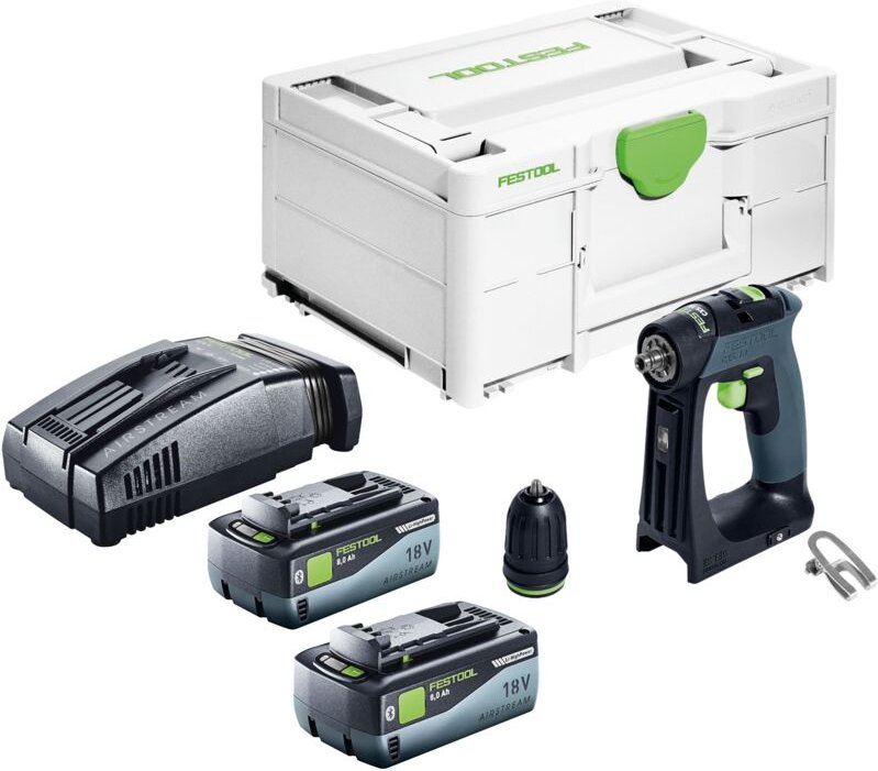 Cxs 18-Basic Akku Bohrschrauber 18 v 40 Nm Brushless + 2x Akku 8,0 Ah + Schnellladegerät + Systainer - Festool