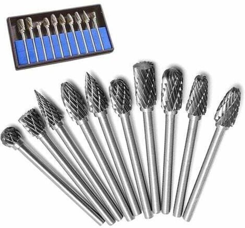 10 Stück Hartmetall-Rotationsfräser, Doppelschneider, 3-mm-Schaft, für Rotationswerkzeuge