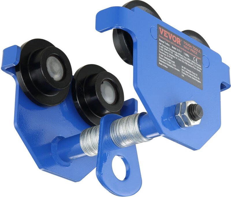 Mophorn - vevor Laufkatze 0,5 t Tragkraft Rollfahrwerk mit Doppelrädern, einstellbar für I-Trägerflanschbreite 63,5 bis ...