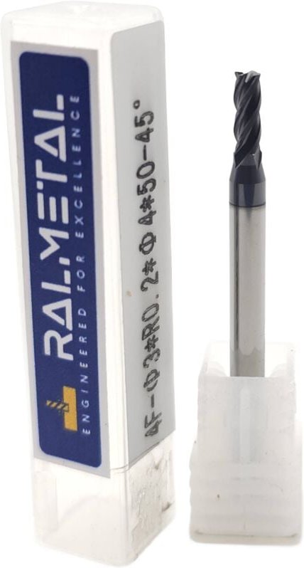 Radialfräser aus Vollhartmetall Fi3 x R0.2 x 4D x 50 - 45 HRC
