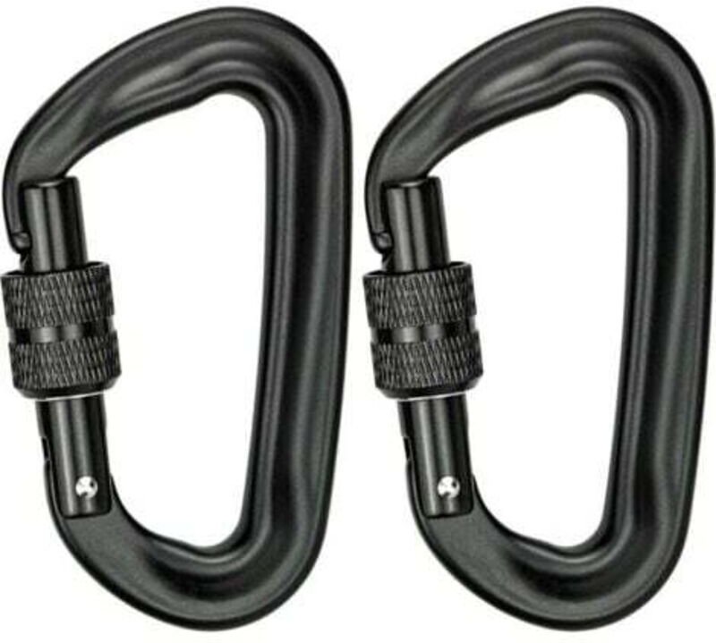 2-teiliger, hochbelastbarer D-förmiger Aluminium-Karabiner mit Verriegelung, 12 kN (1200 kg), für Hängematten, Yogaschau...