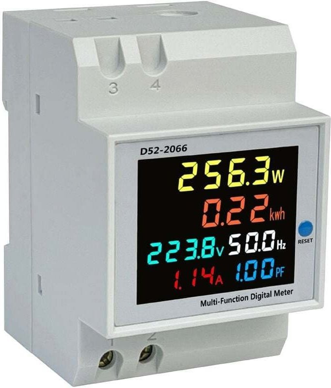Compteur d'énergie numérique AC40-300 V 100 A - Compteur de courant alternatif calibré KWh - Ampèremètre - Voltmètre - C...