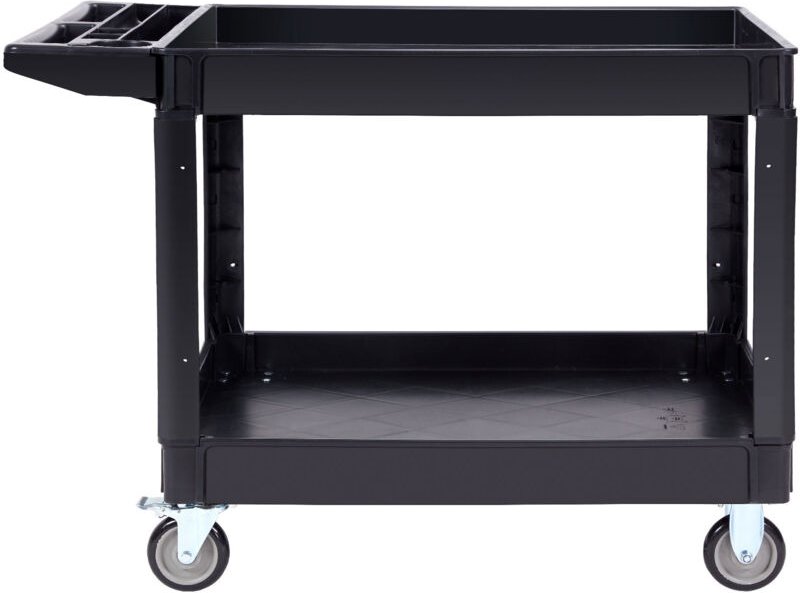 Mophorn - Universal-Servicewagen, 2 Ablagen, 257 kg Tragkraft, robuster Rollwagen aus Kunststoff mit 360° schwenkbaren R...