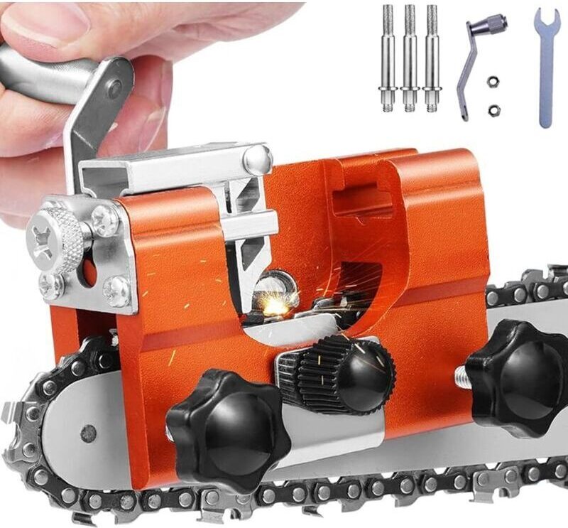 Tragbarer Kettensägen-Kettenschärfer, handbetriebener Kettensägen-Kettenschärfer, Kettensägen-Kettenschärfer mit Schleif...