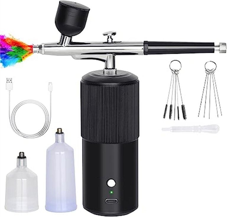 Airbrush-Set - Wiederaufladbarer Hand-Airbrush-Kompressor, Professionelle Kabellose Automatische Airbrush-Pistole, für N...