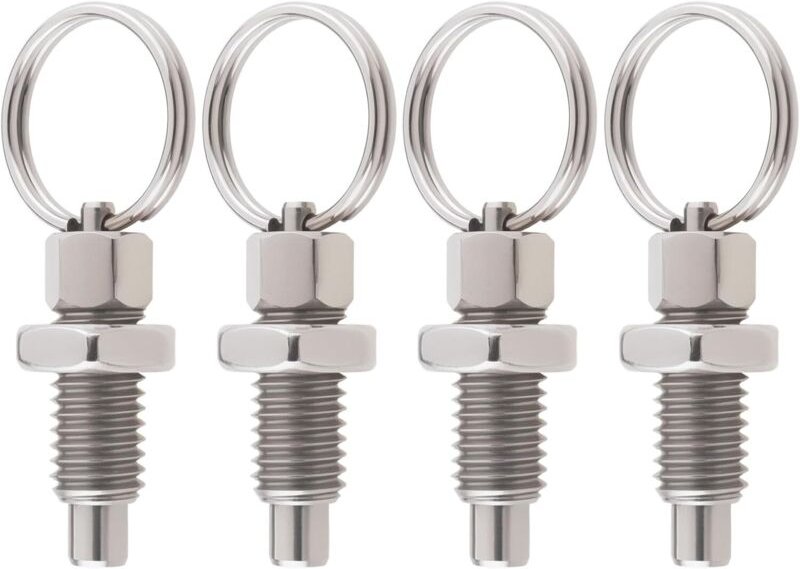Satz mit 4 Federkolben mit Schnellverschluss-M8-Zugring, Edelstahl, nicht verriegelnd, manuell einziehbarer Federkolben ...