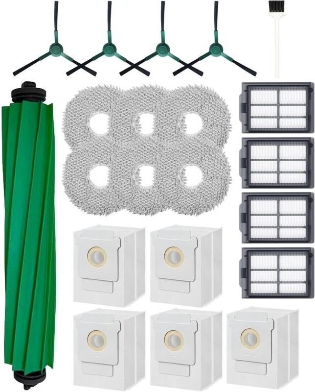 21-teiliges Ersatzteilset für iRobot Roomba Plus 405/505 Combo Saugroboter: 1 rotierende Bürste, 4 Seitenbürsten, 5 Stau...