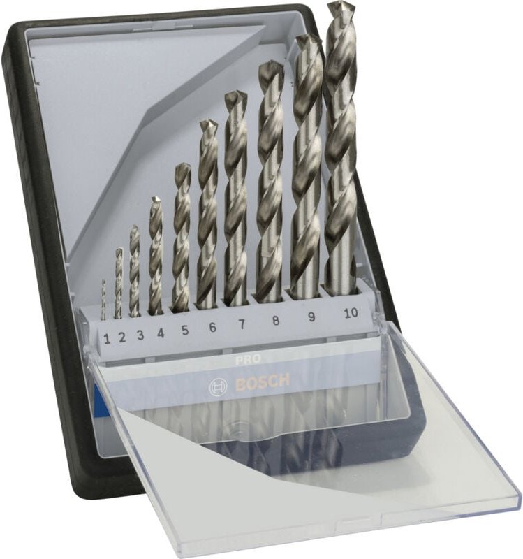 Bosch - Accessories 2607010535 hss Metall-Spiralbohrer-Set 10teilig geschliffen din 338 Zylinderscha