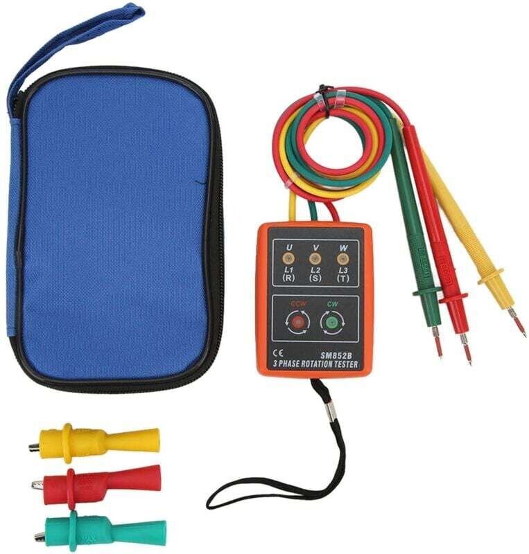 SM852B Dreiphasen-Drehzahlprüfgerät, tragbares und breitbandiges digitales Dreiphasen-Drehzahlmessgerät für elektrische ...