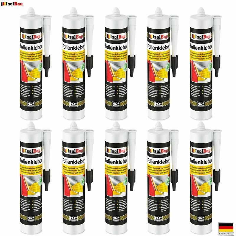 Isolbau - Folienkleber set Dichtkleber Profi Auspresspistole Dampfsperre Dampfsperrfolie Bitte wählen Sie:: 10 x Folienk...
