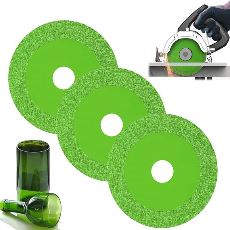 Aougo - Glastrennscheibe, 3 Glastrennscheiben, multifunktionales Diamant-Sägeblatt, Diamant-Sägeblätter, Trennscheibe fü...