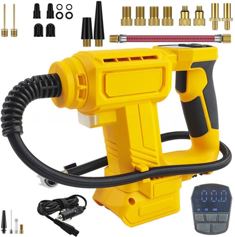 Akkubetriebener Kompressor, kompatibel mit Dewalt 18V/20V MAX Akkus, kabelloser Luftkompressor, tragbare Mini-Luftpumpe ...