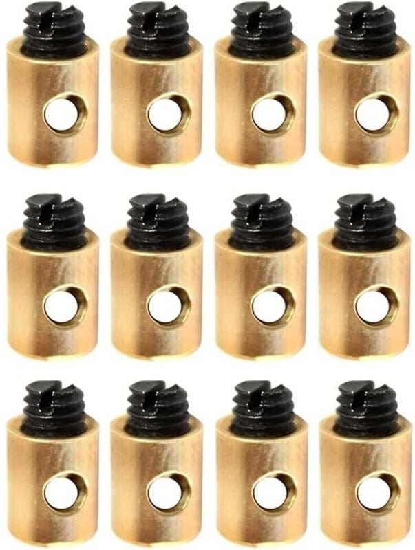 Kabelklemme, Stahlkabelklemme, Fahrradkabelklemmen-Set mit 12 Messingkabelklemmen für Gaszüge an Rollern und Motorrädern...