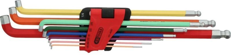 KS TOOLS Kugelkopf-Innensechskant-Winkelstiftschlüssel-Satz 108° abgewinkelt 9tlg. Zoll - 151.4430
