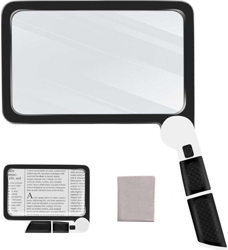 Cette loupe grossissante 5x est dotée d'une lampe de lecture, de 48 LED et d'une lentille antireflet, ce qui en fait un ...