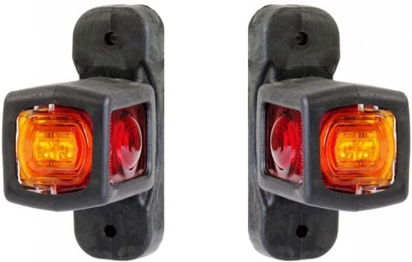 Wiltec 2x 4 LED Marker Begrenzungsleuchte 12V, Positionsleuchte für Anhänger, energiesparende Seitenmarkierungsleuchte