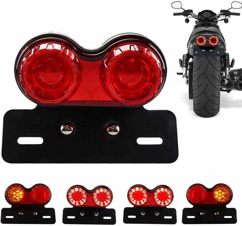 10W 40 LED Motorrad-Rücklicht mit integriertem Bremslicht, Blinker und Fahrlicht sowie Kennzeichenbeleuchtungshalterung ...