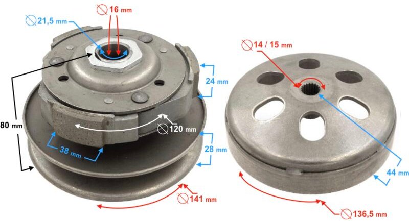 Kupplung für Huragan 125 Roller