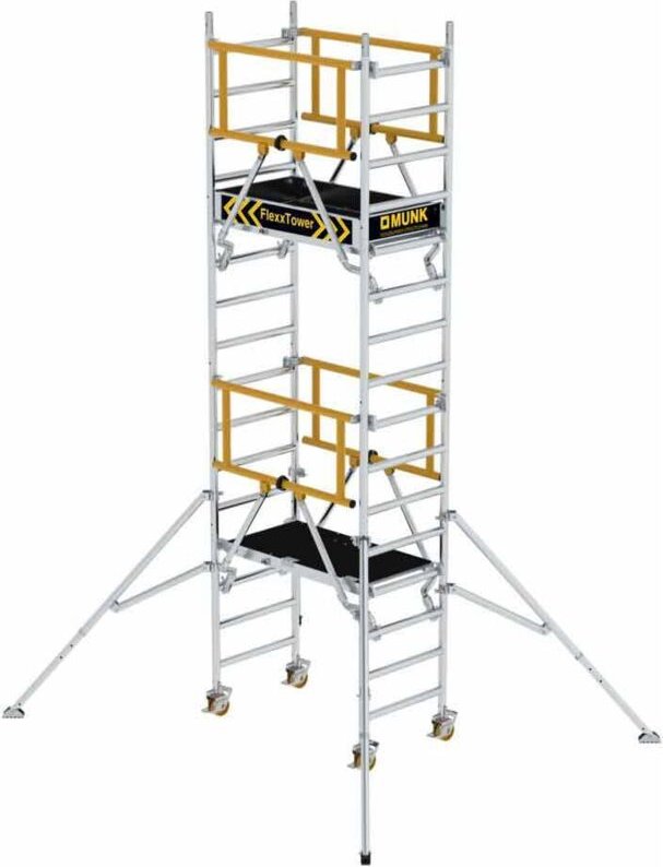 Thumbnail - MUNK Rollgerüst FlexxTower SG ergo mit klappbaren Dreieckauslegern und Schwenkfuß Plattformgröße 1,20x0,60m Arbeitshöhe ...