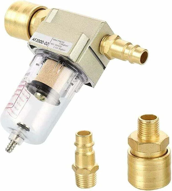 Druckluftfilter, 1/4" Druckluft-Wasserabscheider, Wasserabscheider/Ölabscheider mit Schnellanschluss für Kompressorfilte...