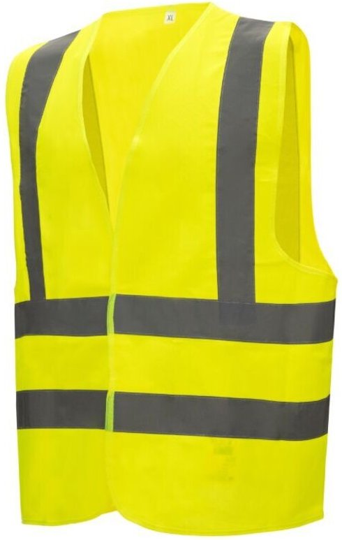 Warnwesten, Polyester, en iso 20741 mit Schulterreflexstreifen, gelb