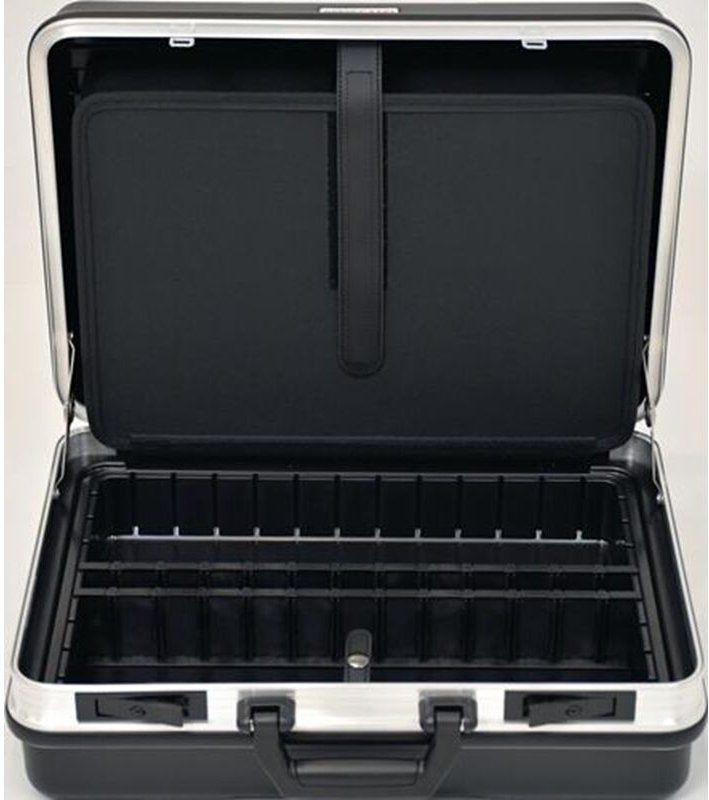 Schalenkoffer B490xT188xH365mm mit Werkzeugtaschen 24,5 l ABS-Kunststoff Alu-Rahmen