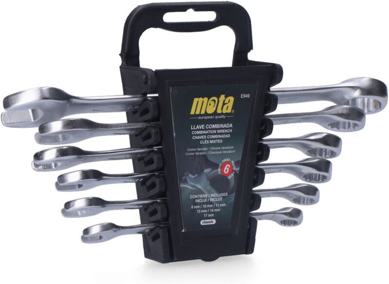 Mota - Set mit 6 Ring-Maulschlüsseln, 8 bis 17 mm (Zahnstange) Werkzeuge 39008