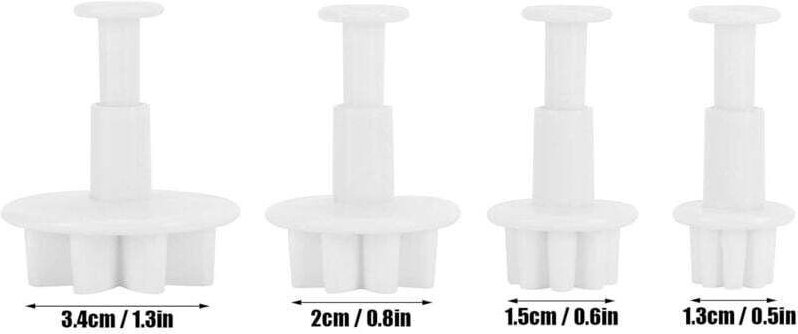 Vtizikl Emporte-pièces en forme de fleur, 4 pièces, moules à fondant en forme de fleur, outils de décoration de gâteaux,...
