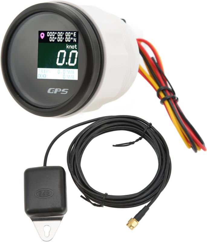 DC 9-32V MPH GPS Geschwindigkeitsmesser Drehzahlmesser LCD Hochpräzisionsanzeige für Boote Yachten Außenbordmotoren (Sch...